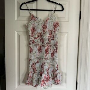 Zara ruched floral mini dress